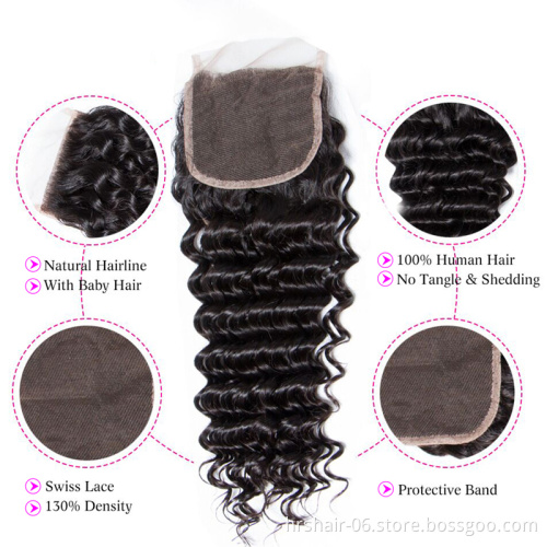 factory price weaves  European raw remy hair natural black 1b-30 body wave 4x4 closure